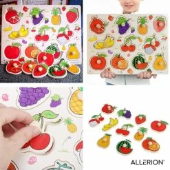 Allerion? Allerion Houten Puzzel Set - 4 Stuks Legpuzzels Vanaf 1 Jaar - STEM Speelgoed - Voertuigen - Boerderij - Dierentuin Fruit -Exporteren puzzels winkel 550x550 505