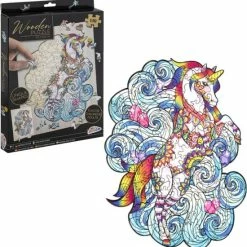 Grafix Houten Puzzel Unicorn | Unieke Puzzelstukjes In Vorm Van Fantasie Thema | 130 Puzzelstukjes | Puzzel Voor Kinderen En Volwassenen | Formaat 30 X 22.5 CM | Cadeau Voor Jong En Oud