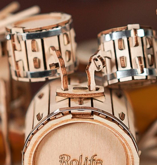 Robotime 3D Houtenpuzzel Muziekinstrument Drumstel, TG409, 19x13,5x11cm - 6946785116816 11 Robotime 3D Houtenpuzzel Muziekinstrument Drumstel, TG409, 19x13,5x11cm - 6946785116816 - Afbeelding 9