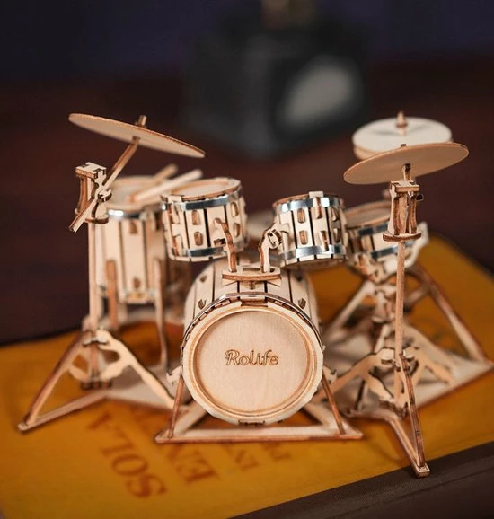 Robotime 3D Houtenpuzzel Muziekinstrument Drumstel, TG409, 19x13,5x11cm - 6946785116816 12 Robotime 3D Houtenpuzzel Muziekinstrument Drumstel, TG409, 19x13,5x11cm - 6946785116816 - Afbeelding 10