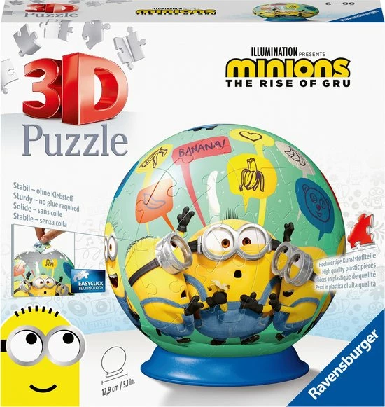Ravensburger Minions 2 Puzzleball - 3D Puzzel - 72 Stukjes 3 Ravensburger Minions 2 Puzzleball - 3D Puzzel - 72 Stukjes