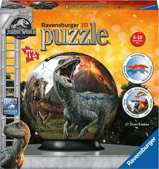Ravensburger Jurrassic World - 3D Puzzel - 72 Stukjes 6 Ravensburger Jurrassic World - 3D Puzzel - 72 Stukjes - Afbeelding 4