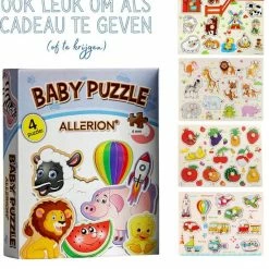 Allerion? Allerion Houten Puzzel Set - 4 Stuks Legpuzzels Vanaf 1 Jaar - STEM Speelgoed - Voertuigen - Boerderij - Dierentuin Fruit -Exporteren puzzels winkel 550x588 3