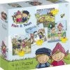 Bambolino Toys - Fien & Teun - 4 In 1 Puzzelset - 4+6+9+16 Stukjes - Kinderpuzzel - Leren Puzzelen - Educatief Speelgoed - Puzzel 3 Jaar En Ouder