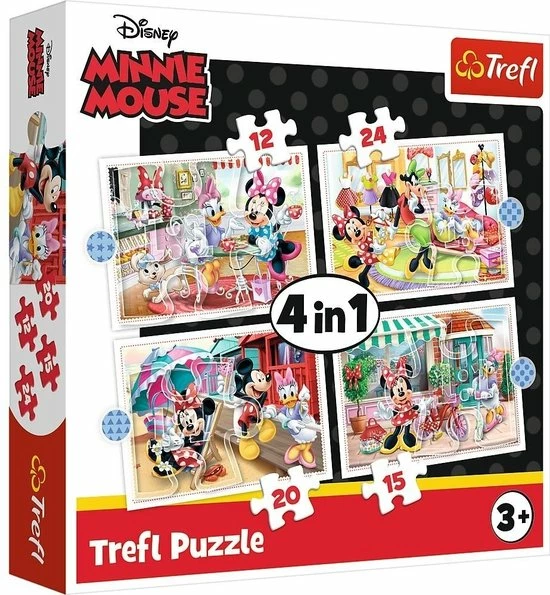 Trefl Minnie Mouse 4-in-1 Puzzel - 12/15/20/24 Stukjes 3 Trefl Minnie Mouse 4-in-1 Puzzel - 12/15/20/24 Stukjes