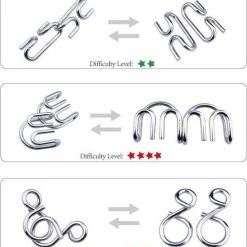 Merkloos IQ Puzzel 3D - Metaal En Hout - 6 Verschillende Breinbrekers -Exporteren puzzels winkel 550x596 1
