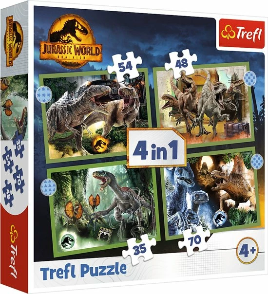 Trefl Puzzel 4 In 1 Jurassic World Dino 3 Trefl Puzzel 4 In 1 Jurassic World Dino