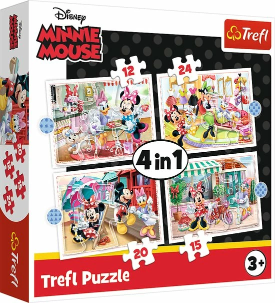 Trefl Minnie Mouse 4-in-1 Puzzel - 12/15/20/24 Stukjes 4 Trefl Minnie Mouse 4-in-1 Puzzel - 12/15/20/24 Stukjes - Afbeelding 2