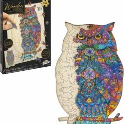 Grafix Houten Puzzel Uil | Unieke Puzzelstukjes In Vorm Van Dieren | 130 Puzzelstukjes | Puzzel Voor Kinderen En Volwassenen | Formaat 30 X 22.5 CM | Cadeau Voor Jong En Oud