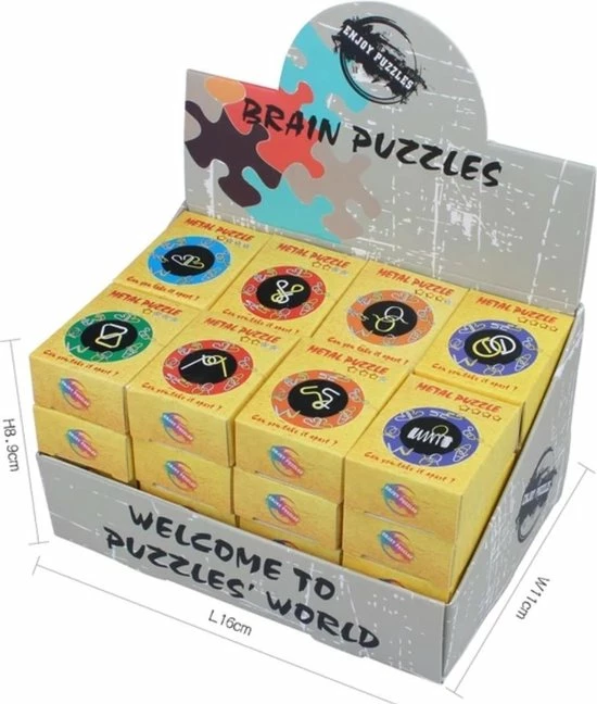 Enjoy Puzzles IQ Puzzels 3D - Metaal - 32 Stuks - Breinbrekers - Traktatie 6 Enjoy Puzzles IQ Puzzels 3D - Metaal - 32 Stuks - Breinbrekers - Traktatie - Afbeelding 4