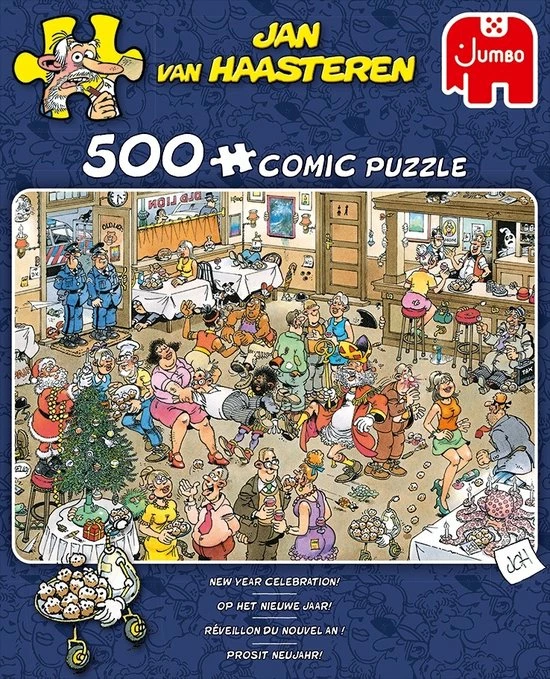 Jan Van Haasteren Op Het Nieuwe Jaar! Puzzel - 500 Stukjes 4 Jan Van Haasteren Op Het Nieuwe Jaar! Puzzel - 500 Stukjes - Afbeelding 2