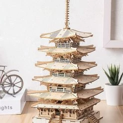 Rolife 3D DIY Houten Puzzel Vijf Verdiepingen Pagode Voor Volwassenen Tieners Model Kits Voor Volwassenen Om Te Bouwen, 275 Stuks -Exporteren puzzels winkel 550x702 3