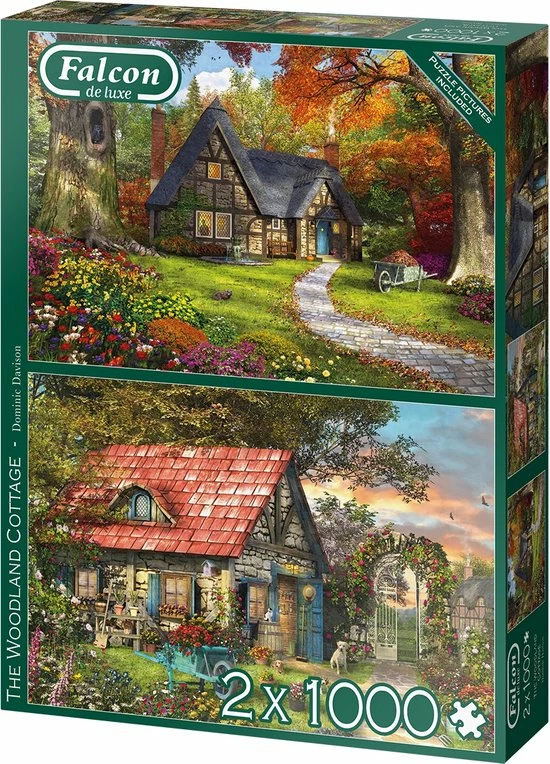 Falcon Puzzel The Woodland Cottage - Legpuzzel - 2 X 1000 Stukjes 4 Falcon Puzzel The Woodland Cottage - Legpuzzel - 2 X 1000 Stukjes - Afbeelding 2