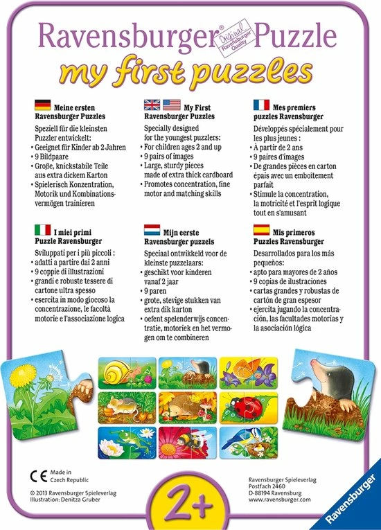 Ravensburger Lieve Dieren- My First Puzzles -9x2 Stukjes - Kinderpuzzel 11 Ravensburger Lieve Dieren- My First Puzzles -9x2 Stukjes - Kinderpuzzel - Afbeelding 9