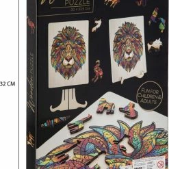 Grafix Houten Puzzel Leeuw | Unieke Puzzelstukjes In Vorm Van Dieren | 140 Puzzelstukjes | Puzzel Voor Kinderen En Volwassenen | Formaat 30 X 22.5 CM | Cadeau Voor Jong En Oud -Exporteren puzzels winkel 550x767 1