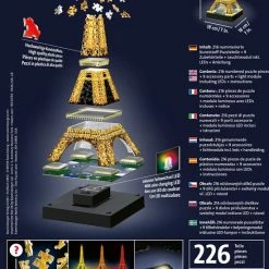 Ravensburger Eiffeltoren Night Edition- 3D Puzzel Gebouw - 216 Stukjes -Exporteren puzzels winkel 550x776