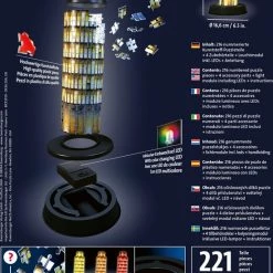 Ravensburger Toren Van Pisa 3D Puzzel Night Edition - 216 Stukjes 20 Ravensburger Toren Van Pisa 3D Puzzel Night Edition - 216 Stukjes -Exporteren puzzels winkel 550x800