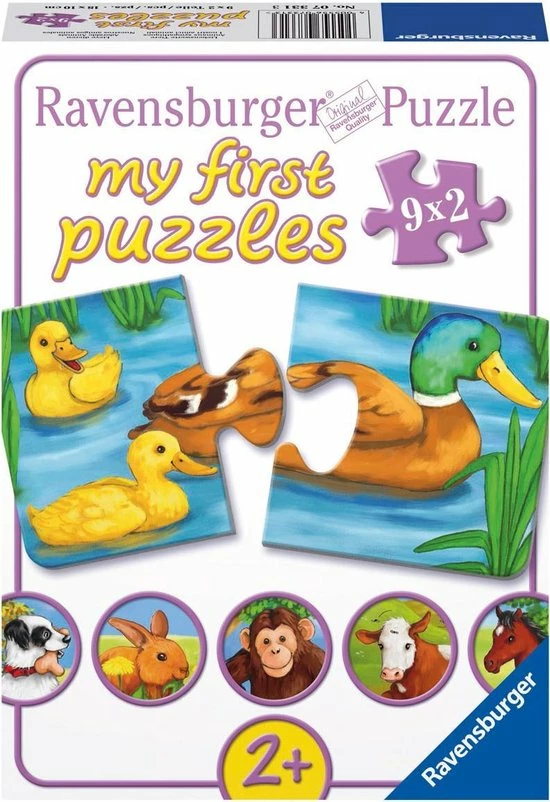 Ravensburger Lieve Dieren- My First Puzzles -9x2 Stukjes - Kinderpuzzel 17 Ravensburger Lieve Dieren- My First Puzzles -9x2 Stukjes - Kinderpuzzel - Afbeelding 15
