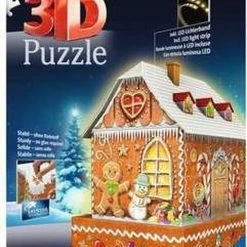 Ravensburger Kerst Gingerbread House Night Edition - 3D Puzzel Gebouw - 216 Stukjes