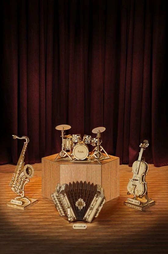 Robotime 3D Houtenpuzzel Muziekinstrument Drumstel, TG409, 19x13,5x11cm - 6946785116816 10 Robotime 3D Houtenpuzzel Muziekinstrument Drumstel, TG409, 19x13,5x11cm - 6946785116816 - Afbeelding 8